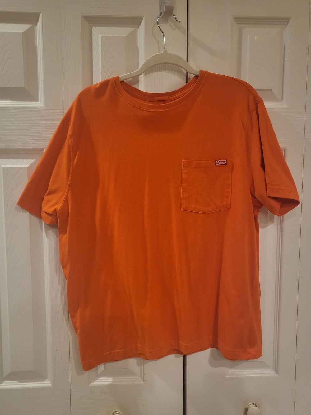 Coleman Men’s Pocket T-Shirt 2-Pack Lot Size Large Orange & Blue Workwear Tee